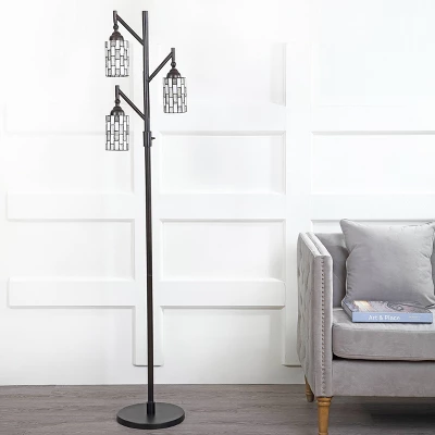 71" Lewis Tiffany Multi Light Floor Lamp (Includes LED Light Bulb) Bronze - JONATHAN Y - Image 2