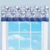 Collections Etc Blue Butterfly Floral Patchwork Window Valance