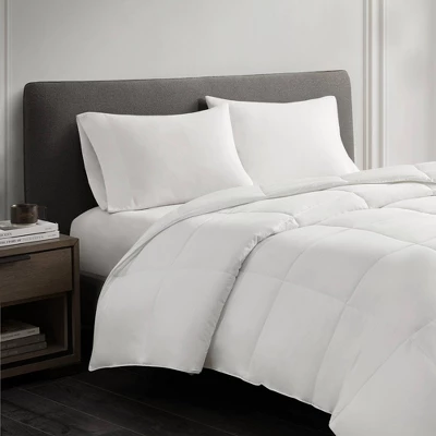 Cotton Sateen Down Alternative Comforter Level 1 Warm 3M Thinsulate Year Round Warmth (Twin) White - Image 3