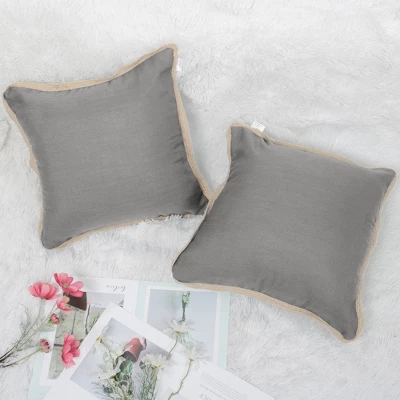 2 Pcs 18" X 18" Polyester Fabric Farmhouse Home Decor Design Decorative Pillow Cover - PiccoCasa - Image 3