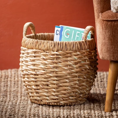 15.75"H Sullivans Chunky Woven Basket Set Of 3, Natural - Image 2