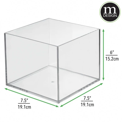 MDesign Plastic Storage Desk Organizer Bin For Home, Office - 3 Pack, Clear - Image 3