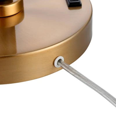 Possini Euro Design Carlyle Gold Black USB Desk Lamps Set Of 2 With Smart Socket - Image 6