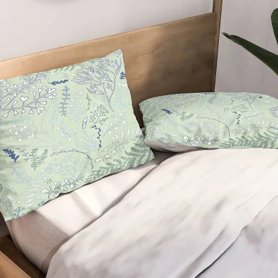 Deny Designs Monika Strigel Herbs And Ferns Pastel Duvet Cover Set Green - Image 3