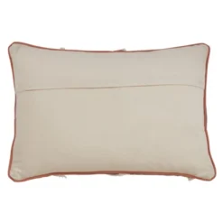 Saro Lifestyle Saro Lifestyle Throw Pillow Cover With Embroidered Block Print Design, Blue, 16"x24"