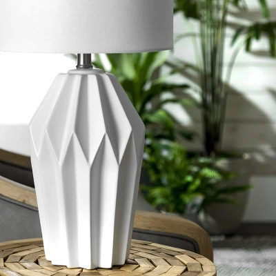 NuLOOM Bryan Ceramic 24" Table Lamp Lighting - White 24" H X 11" W X 11" D - Image 3