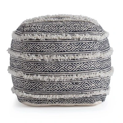 Ouray Pouf Blue/Ivory - Anji Mountain - Image 2