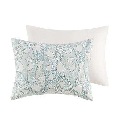 Anya Vine Printed Cotton Duvet Cover Set Aqua Blue - Urban Habitat - Image 10