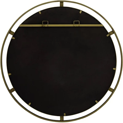 Uttermost Crest Round Vanity Decorative Wall Mirror Rustic Distressed Bronze Antiqued Gold Metal Frame 34" Wide For Bathroom Bedroom Living Room House - Image 5