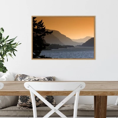 23" X 16" Scenic View Of The Columbia River Gorge By David Frazier Danita Delimont Framed Canvas Wall Art - Amanti Art - Image 4