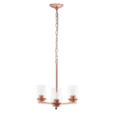 3-Light 15" Classic Contemporary Clear Glass/Metal Hanging Pendant Chandelier - Lalia Home - Image 14