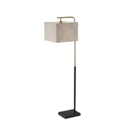 Flora Antique Brass Floor Lamp Black - Adesso