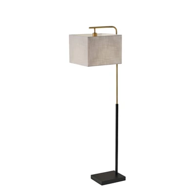 Flora Antique Brass Floor Lamp Black - Adesso