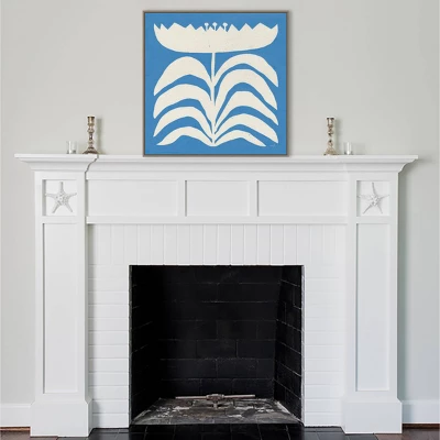 30" X 30" Delighted Floral II Blue By Moira Hershey Framed Canvas Wall Art Print - Amanti Art - Image 6