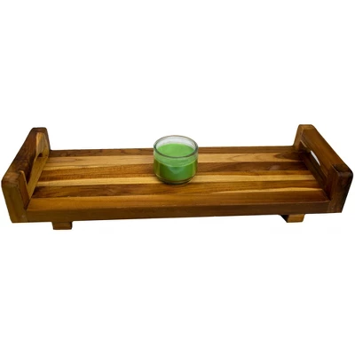 29"x5" Eleganto Teak Wood Bathtub Storage Caddy Natural - EcoDecors - Image 2