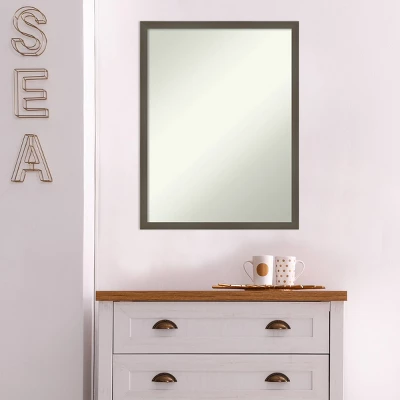 20" X 26" Non-Beveled Svelte Clay Gray Wood Wall Mirror - Amanti Art - Image 6