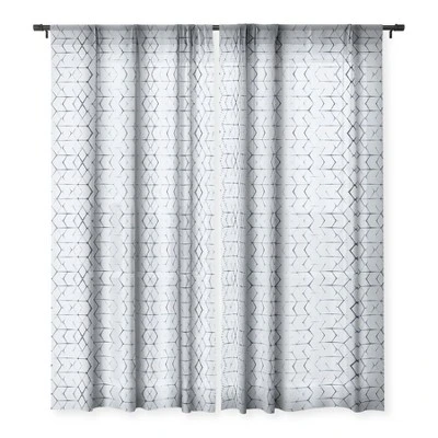 Becky Bailey Shibori Diamonds Single Panel Sheer Window Curtain - Deny Designs - Image 2