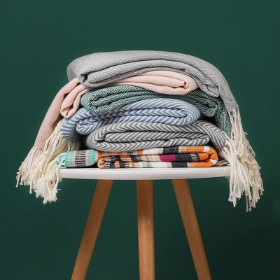 PiccoCasa Decorative Fringes In Herringbone Design Farmhouse Outdoor Faux Cashmere Throws - Image 6