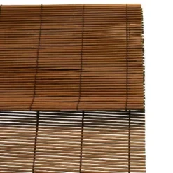 96" X 72" Outdoor Imperial Matchstick Rayon From Bamboo Cord-Free Natural Rollup Blinds Fruitwood - Radiance