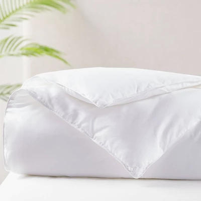 Cotton Sateen Down Alternative Comforter Level 1 Warm 3M Thinsulate Year Round Warmth (Twin) White - Image 6
