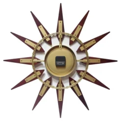 30" Metal Orion Wall Clock Walnut Brown - Infinity Instruments