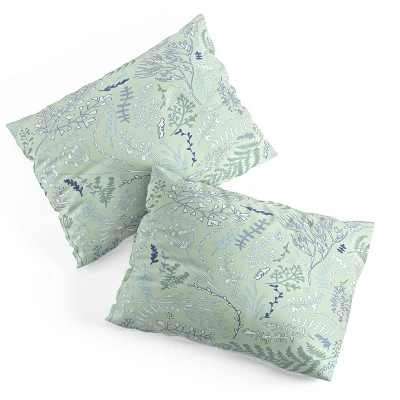 Deny Designs Monika Strigel Herbs And Ferns Pastel Duvet Cover Set Green - Image 2