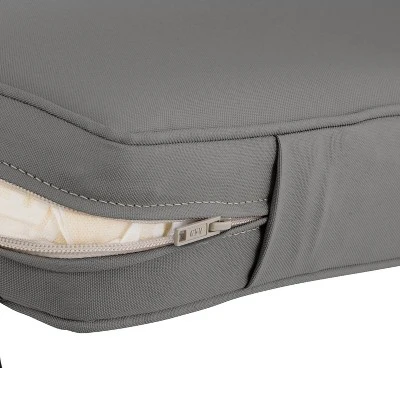 48" X 18" X 3" Montlake Water-Resistant Patio Bench/Settee Cushion Slip Cover Light Charcoal Gray - Classic Accessories