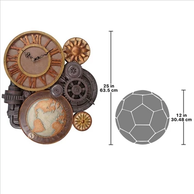 Design Toscano Gears Of Time Sculptural Wall Clock: Large - Image 8