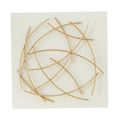 24" X 24" Metal Abstract Overlapping Lines Wall Decor With White Backing White - CosmoLiving By Cosmopolitan