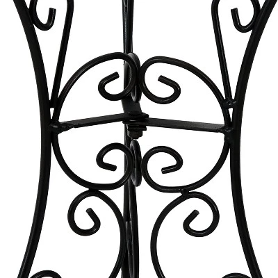 Sunnydaze Decor Sunnydaze Indoor/Outdoor Decorative Steel Scroll Gazing Ball Stand For 10" Or 12" Outdoor Garden Gazing Globes - 11" H - Black - Image 2