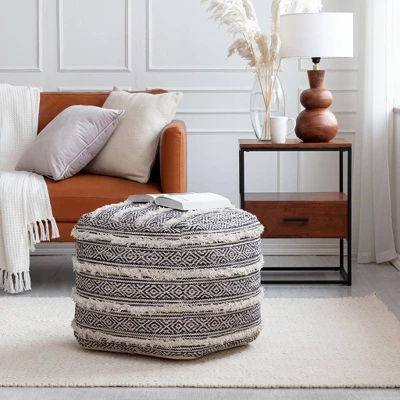 Ouray Pouf Blue/Ivory - Anji Mountain - Image 5