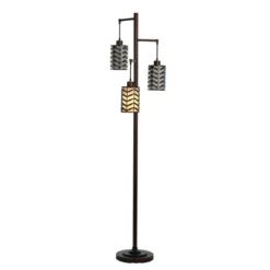 Wave Design Rubbed Bronze Finish Tree Floor Lamp - StyleCraft