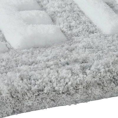 Kate Aurora Dorm Basics "Take It Off" Gray Typography Soft Tufted Oversized Bath Rug Runner - 2'x5' - Image 4