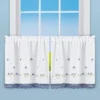 Collections Etc Embroidered Trim Rod Pocket Top Window Curtains
