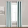 Home Boutique Insulated Grommet Blackout Linen Window Curtain Panel Blue Single 38X84