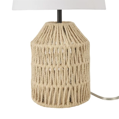 Beige 17" Braided Jute Tan Coastal Table Lamp - Nourison - Image 6