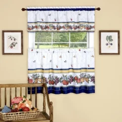 GoodGram Fruity Tiles Tier & Valance Kitchen Curtain Set By GoodGram