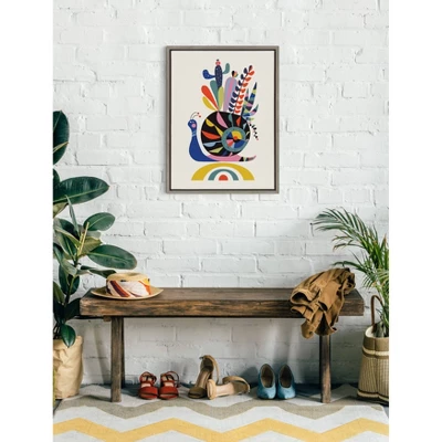 18" X 24" Sylvie Snail Framed Canvas Wall Art By Rachel Lee Gray - Kate And Laurel - Image 5