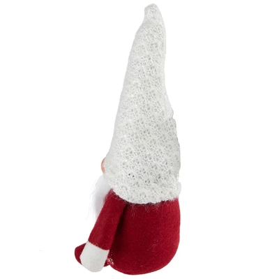 Northlight 9.5" Red And White Plaid Boy Gnome Christmas Decoration - Image 4