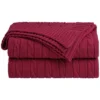 PiccoCasa Cotton Cable Soft Couch Decorative Knitted Throw Blanket 1 Pc