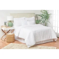 C&F Home 26 X 26 Eyelashes White Euro Sham