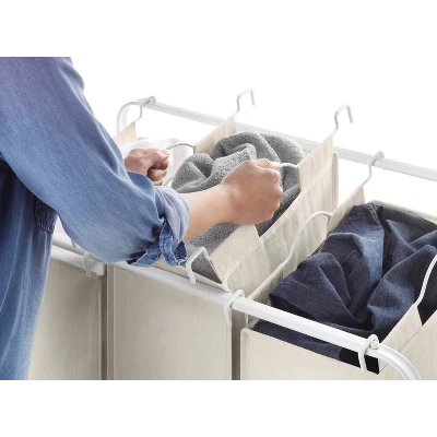 Whitmor Retro Triple Laundry Sorter White - Image 3