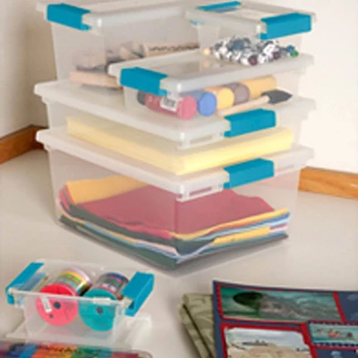 Sterilite Miniature Clip Storage Box W/ Latch Lid, 6 Pack, & Medium Clip Storage Box W/ Latch Lid, 4 Pack For Home, Office, And Workspace Organization - Image 5