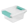 Sterilite Miniature Clip Storage Box W/ Latch Lid, 6 Pack, & Medium Clip Storage Box W/ Latch Lid, 4 Pack For Home, Office, And Workspace Organization