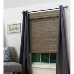 Radiance Brooklyn 34-in Cordless Driftwood Bamboo Roman Shade