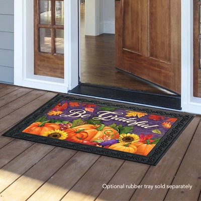 Briarwood Lane Be Grateful Fall Doormat Pumpkins Floral Indoor Ou - Image 2