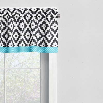 Bacati - Love Black/Turquoise Window Valance