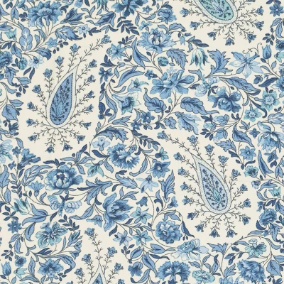 2pk 52"x36" Paisley Verveine Window Tiers Blue - Waverly - Image 2