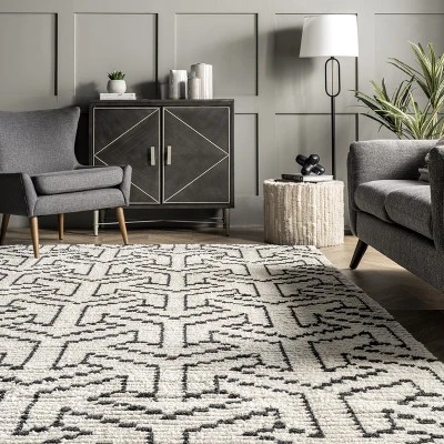 NuLOOM Alyson Modern Abstract Soft Shag Fringe Area Rug - Image 5