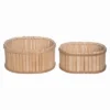 Transpac Wood 11" Brown Spring Bamboo Baskets Set Of 2